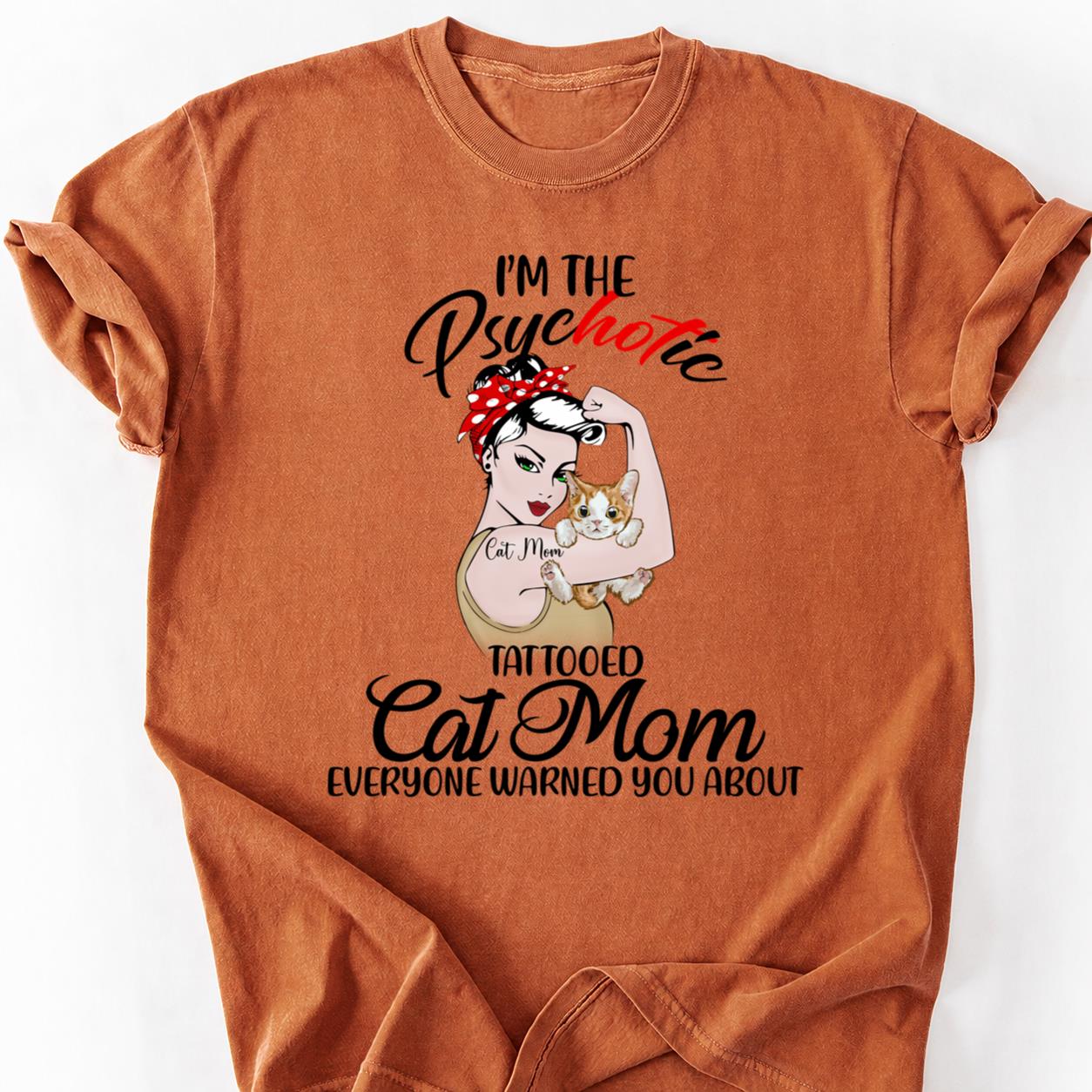 Cat Mom Strong Rosie Tattoo Tee