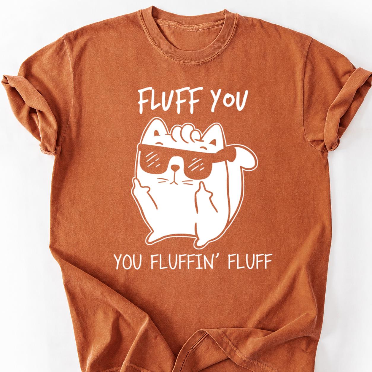 Fluff You White Cat Shades Tee