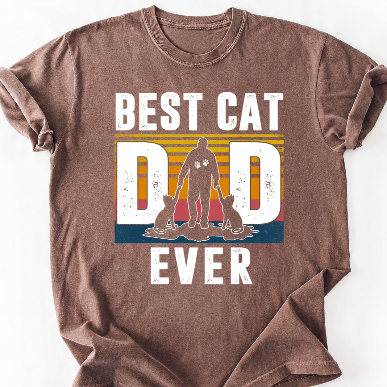 Best Cat Dad Ever Retro Tee