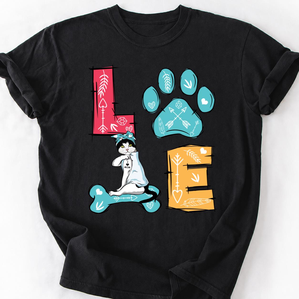 Best Dog Ever Cat Mom Sunflower Tee