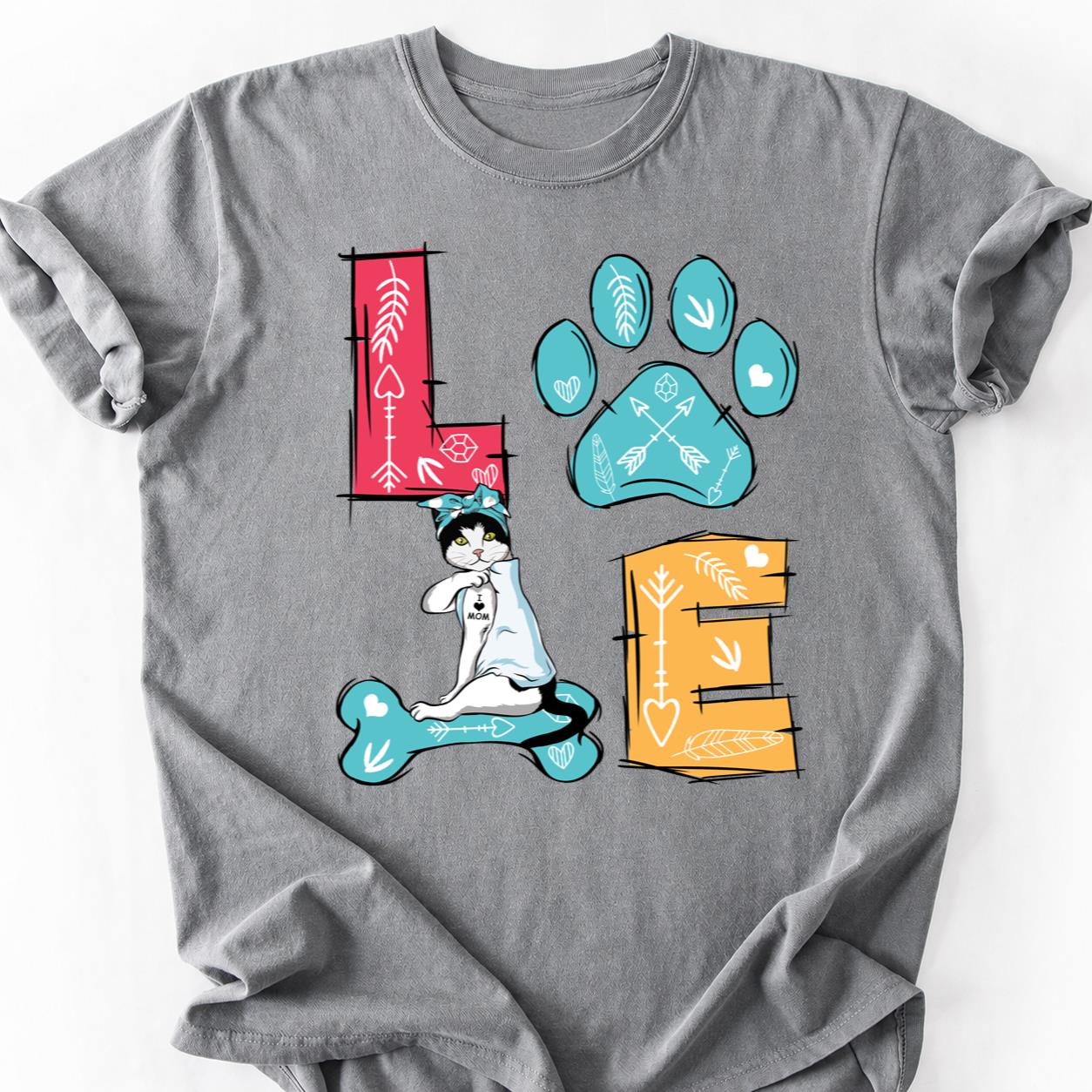 Best Dog Ever Cat Mom Sunflower Tee