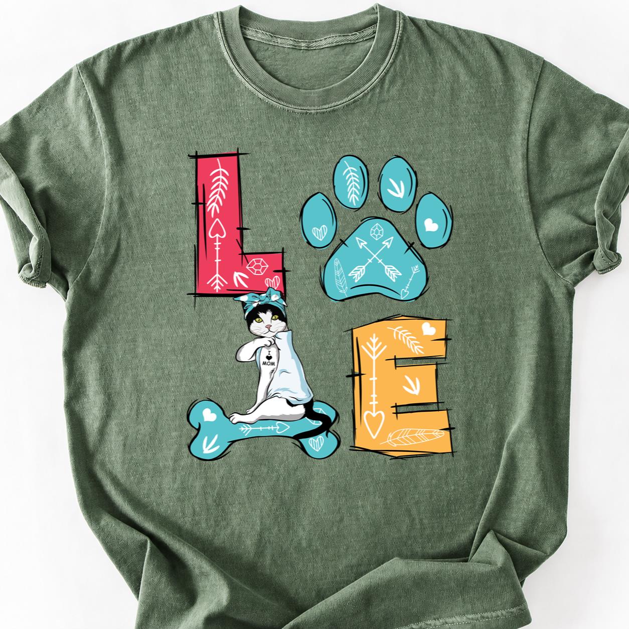 Best Dog Ever Cat Mom Sunflower Tee