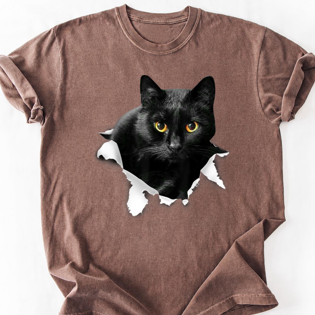 Black Cat Tearing Through Paper Tee