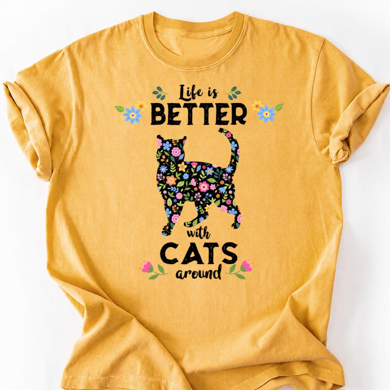 Born To Be Wild Floral Cat Mom Tee