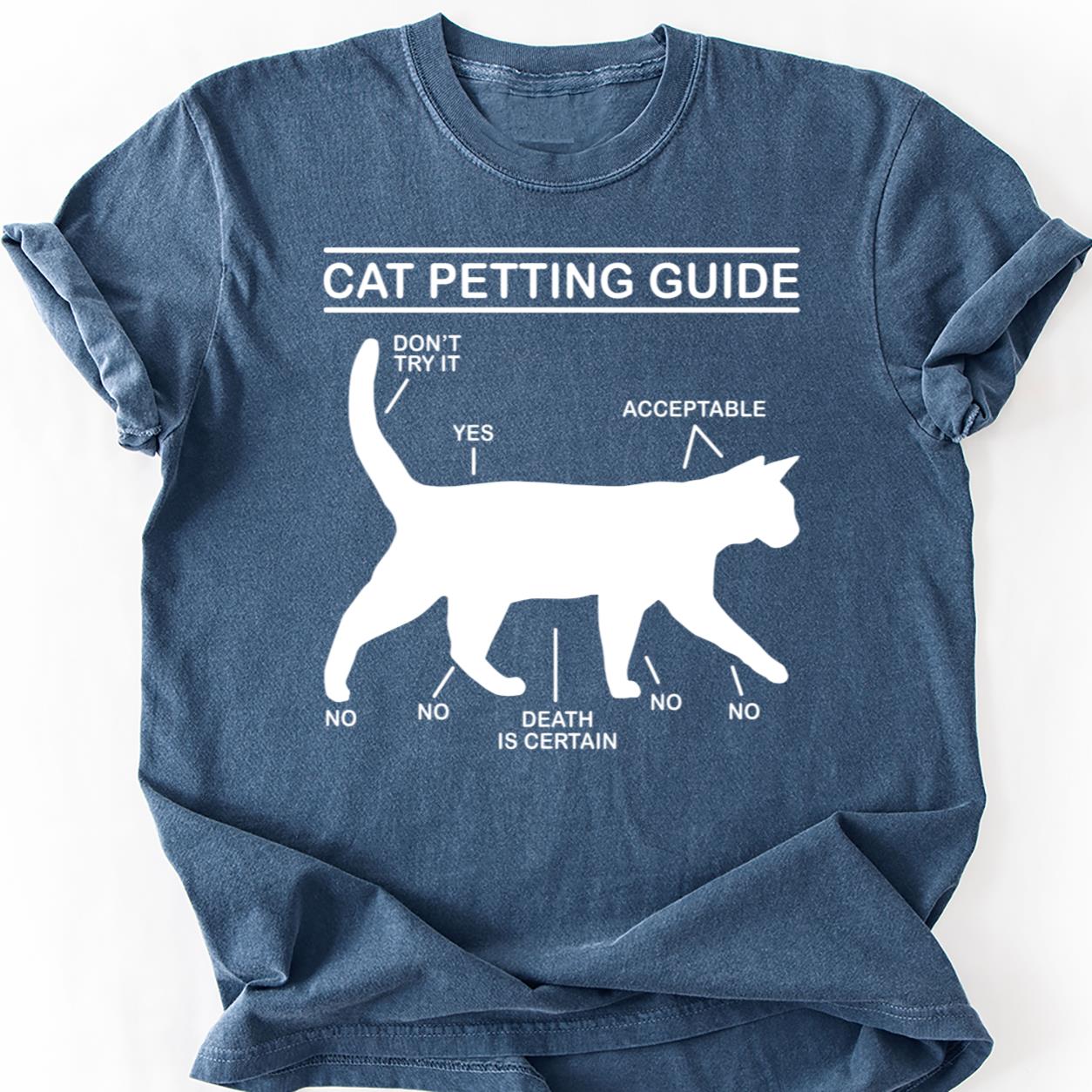 Cat Art Design On Dark Tee