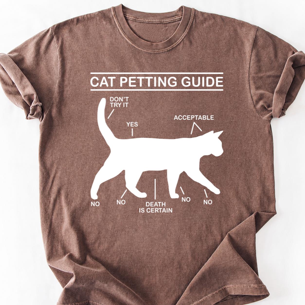 Cat Art Design On Dark Tee