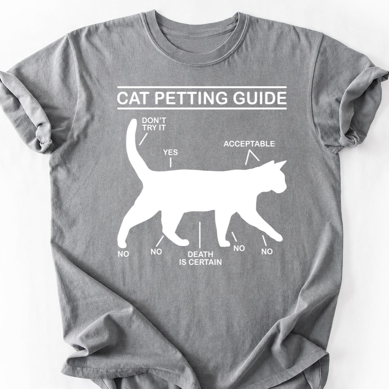 Cat Art Design On Dark Tee