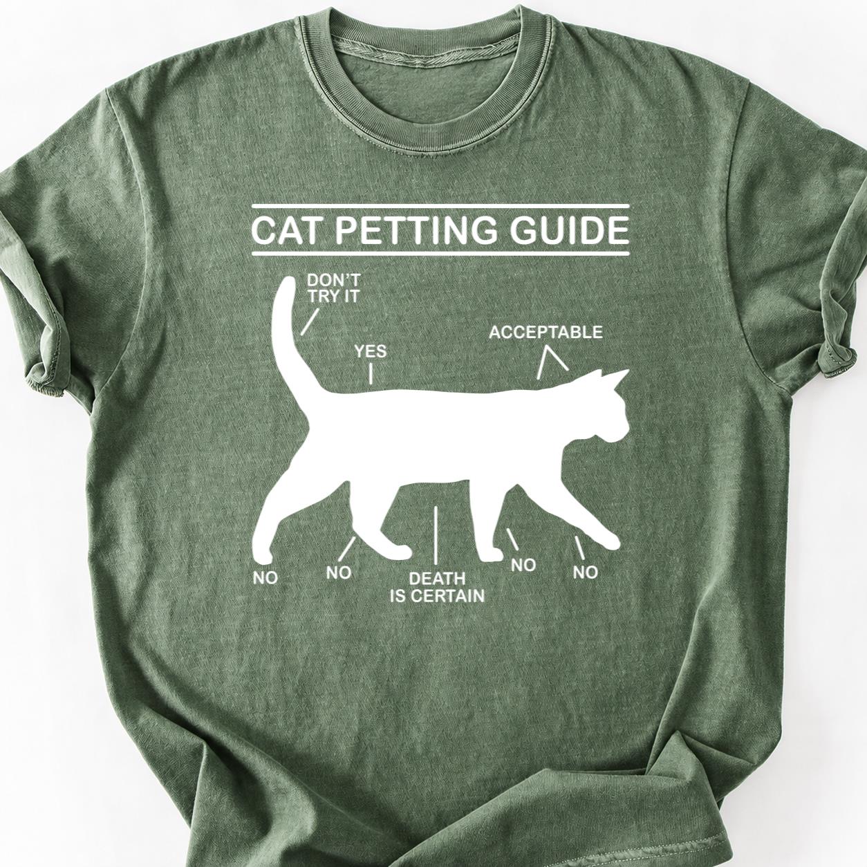 Cat Art Design On Dark Tee