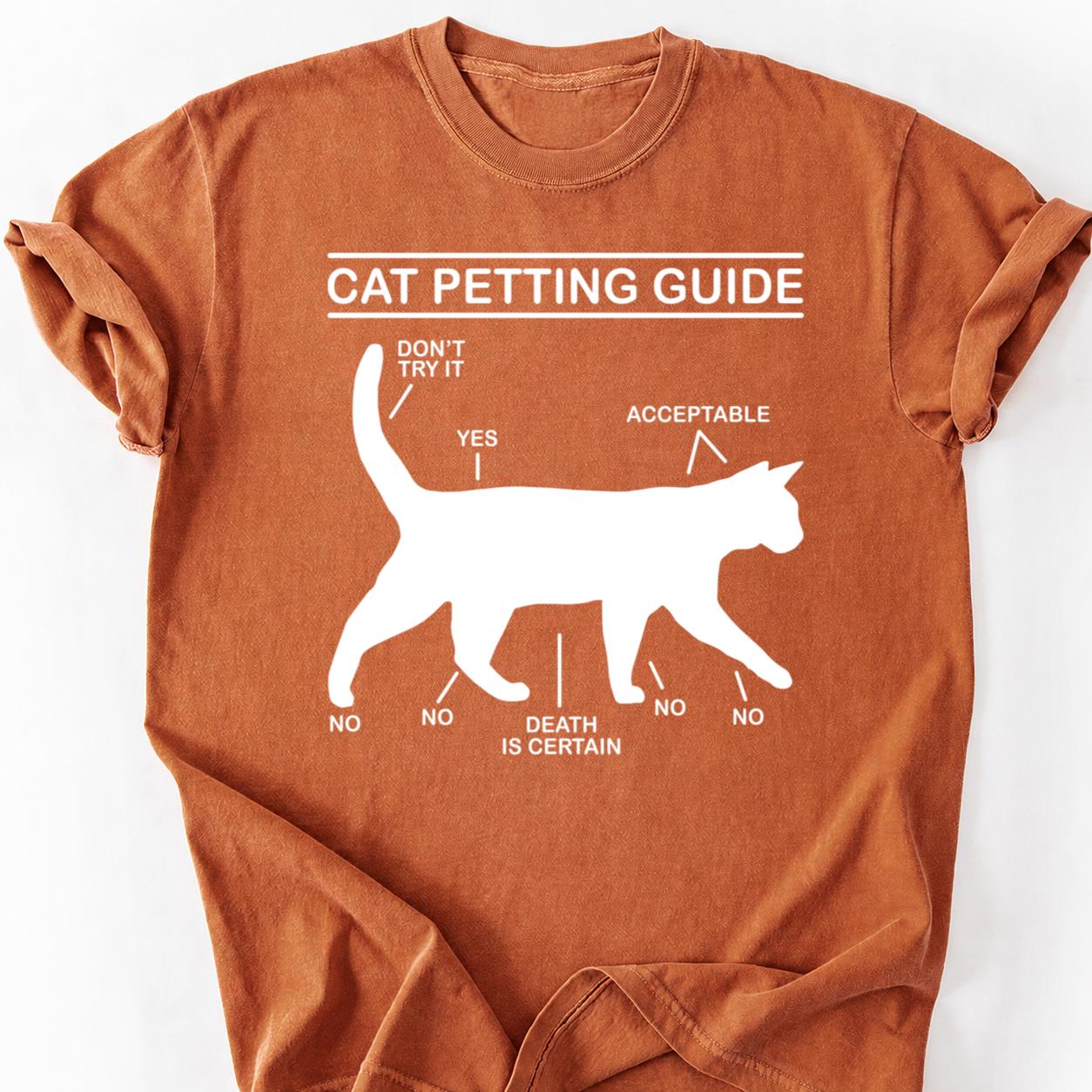 Cat Art Design On Dark Tee