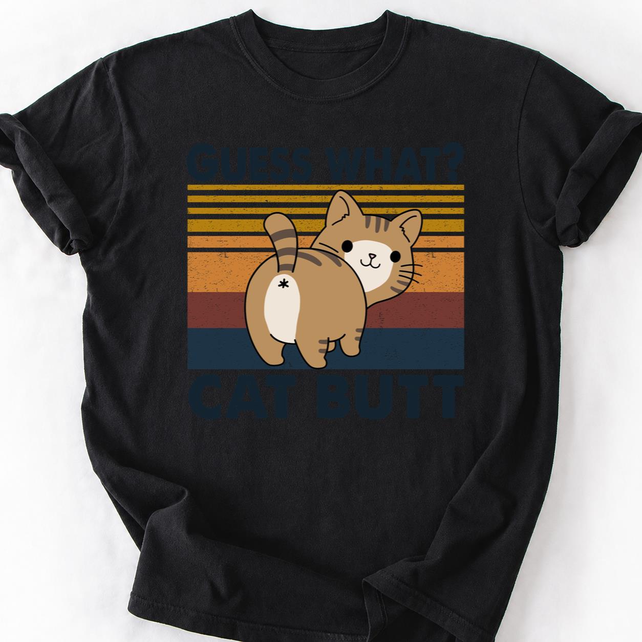 Cat Butt Cute Retro Tee