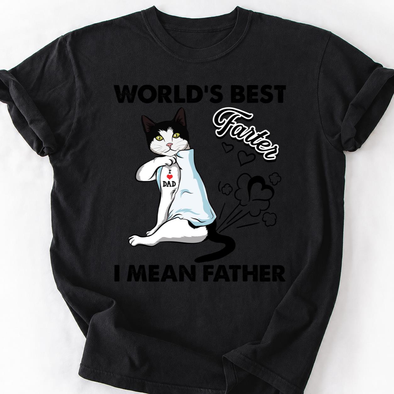 Cat Dad Farter Not Father Tee