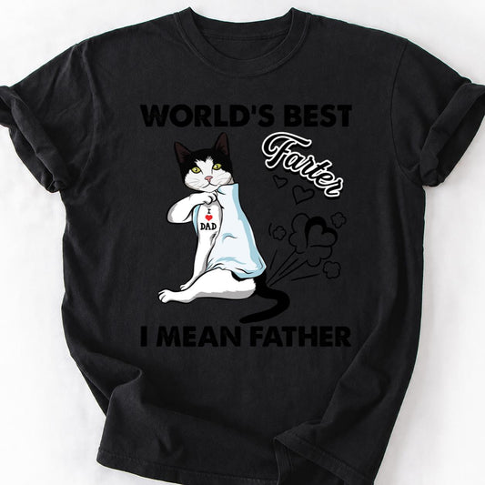 Cat Dad Farter Not Father Tee