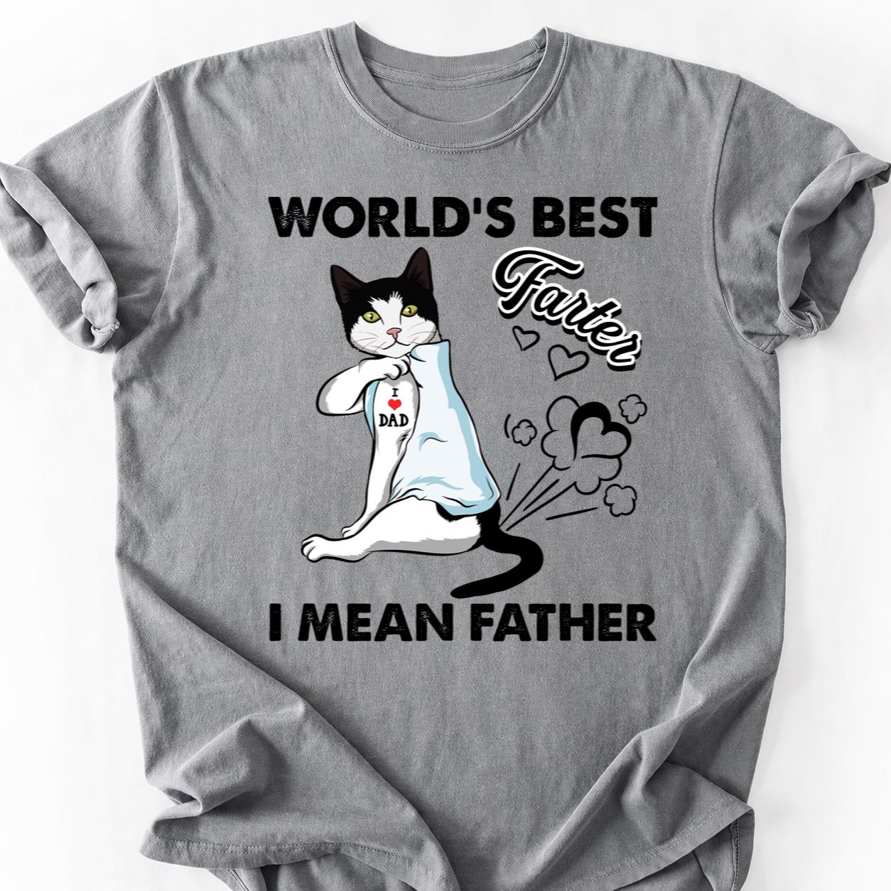 Cat Dad Farter Not Father Tee