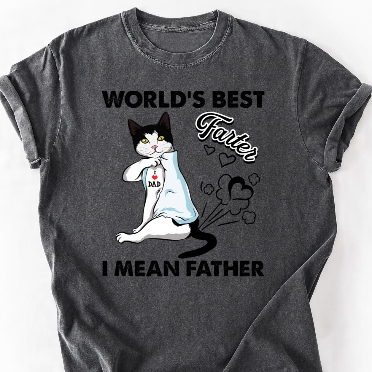 Cat Dad Farter Not Father Tee