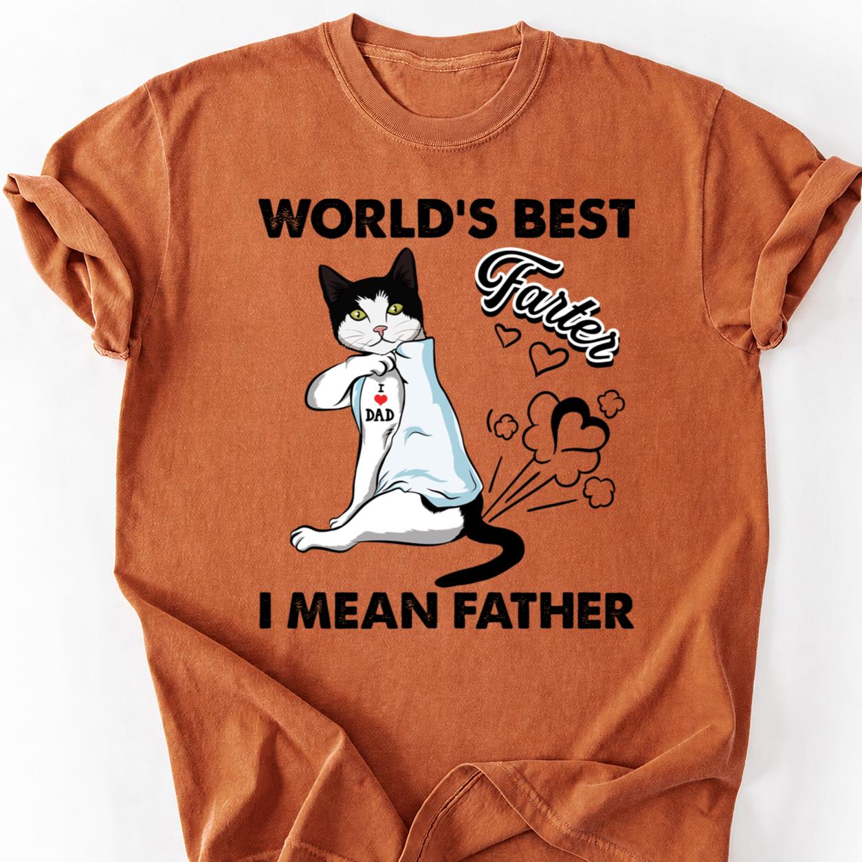 Cat Dad Farter Not Father Tee