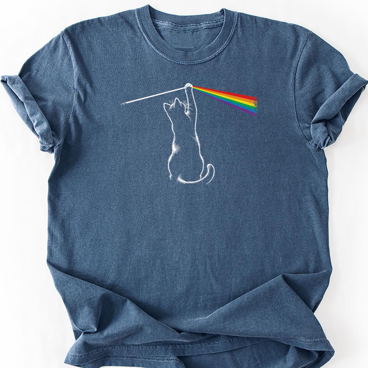 Cat Dark Side Of Moon Rainbow Tee