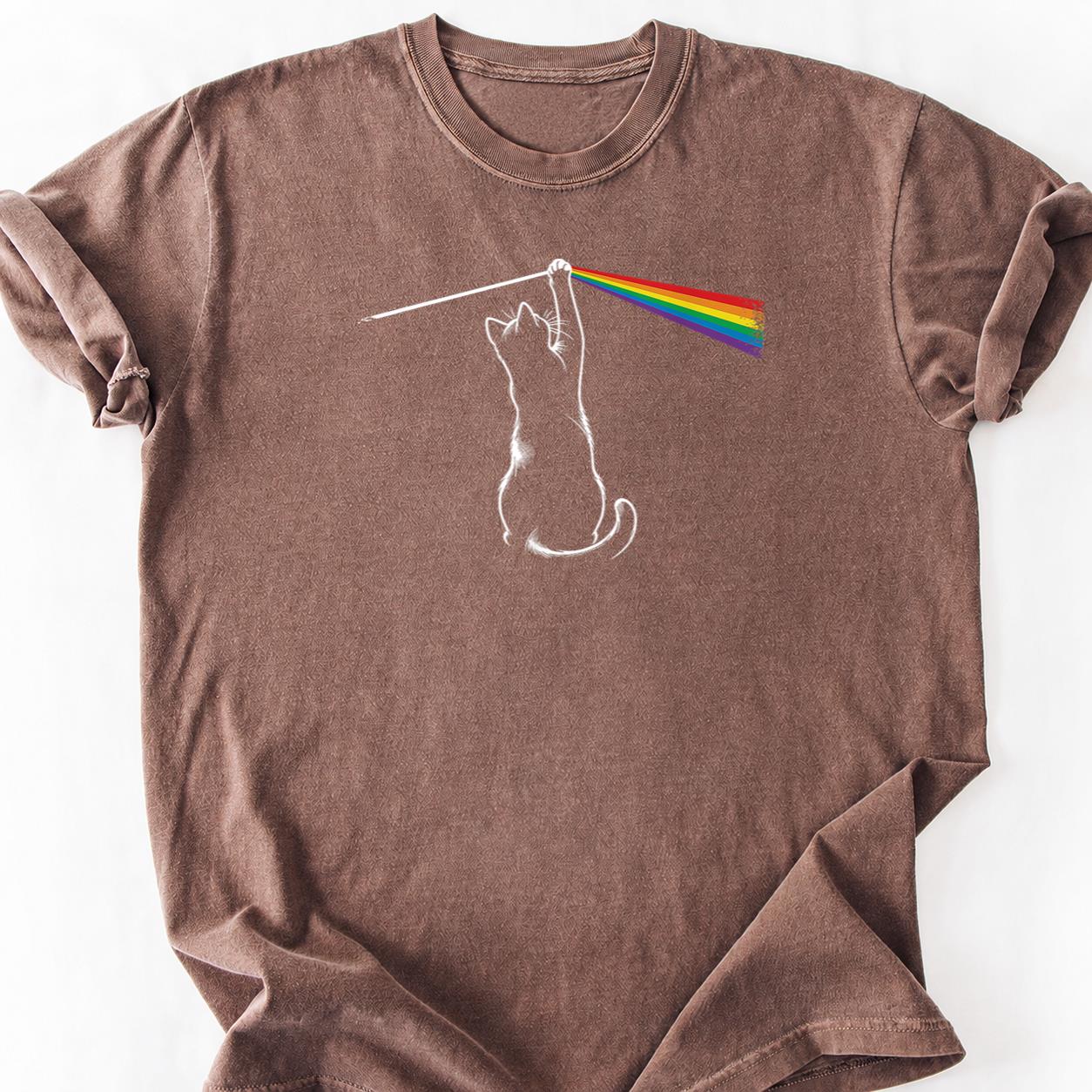 Cat Dark Side Of Moon Rainbow Tee