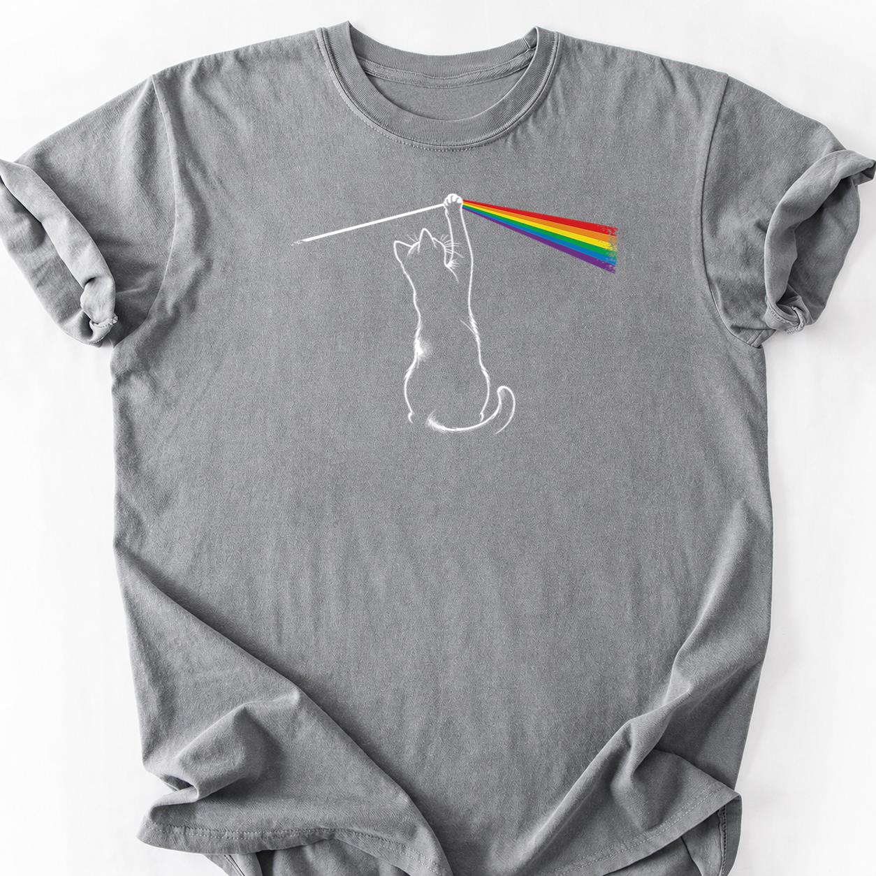 Cat Dark Side Of Moon Rainbow Tee