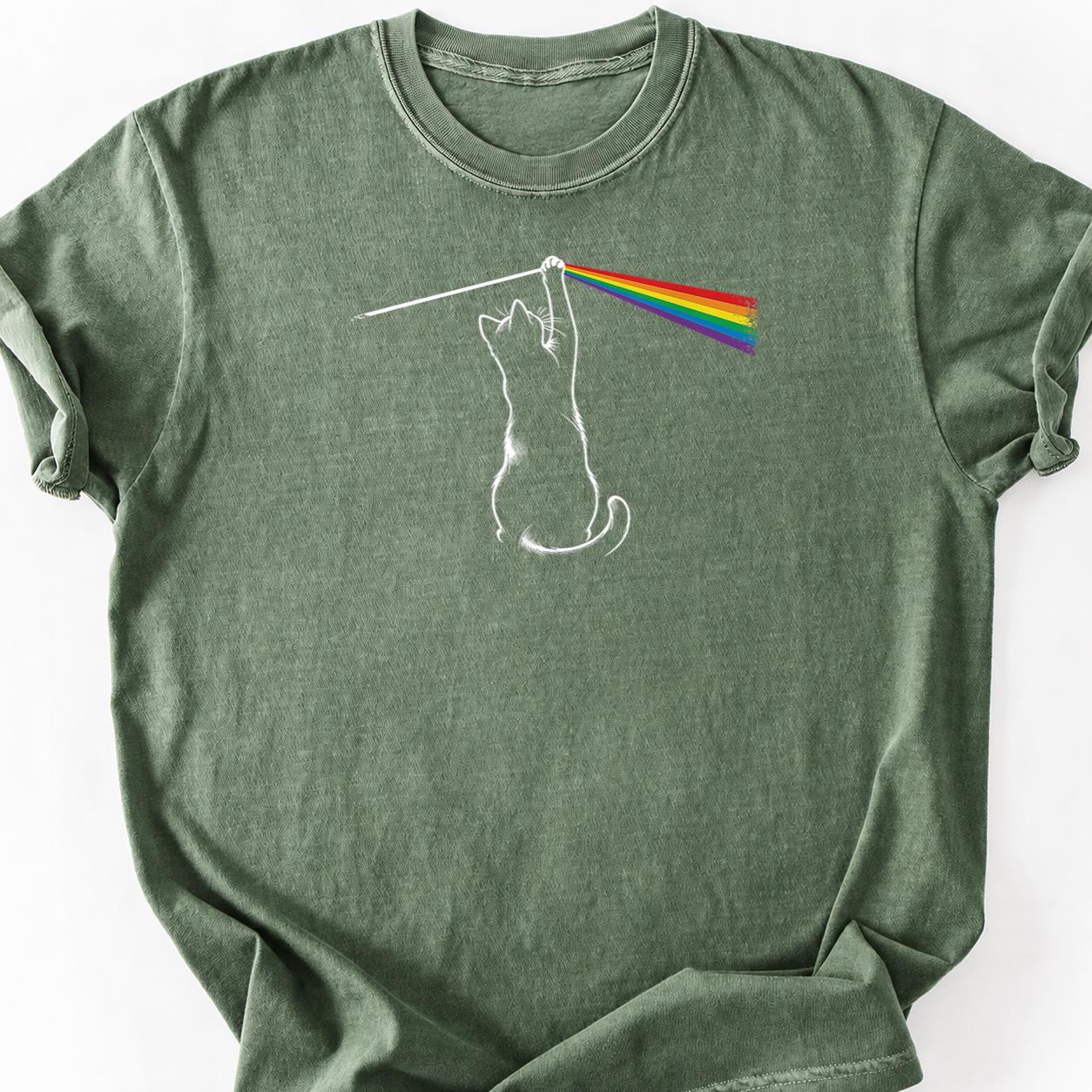 Cat Dark Side Of Moon Rainbow Tee
