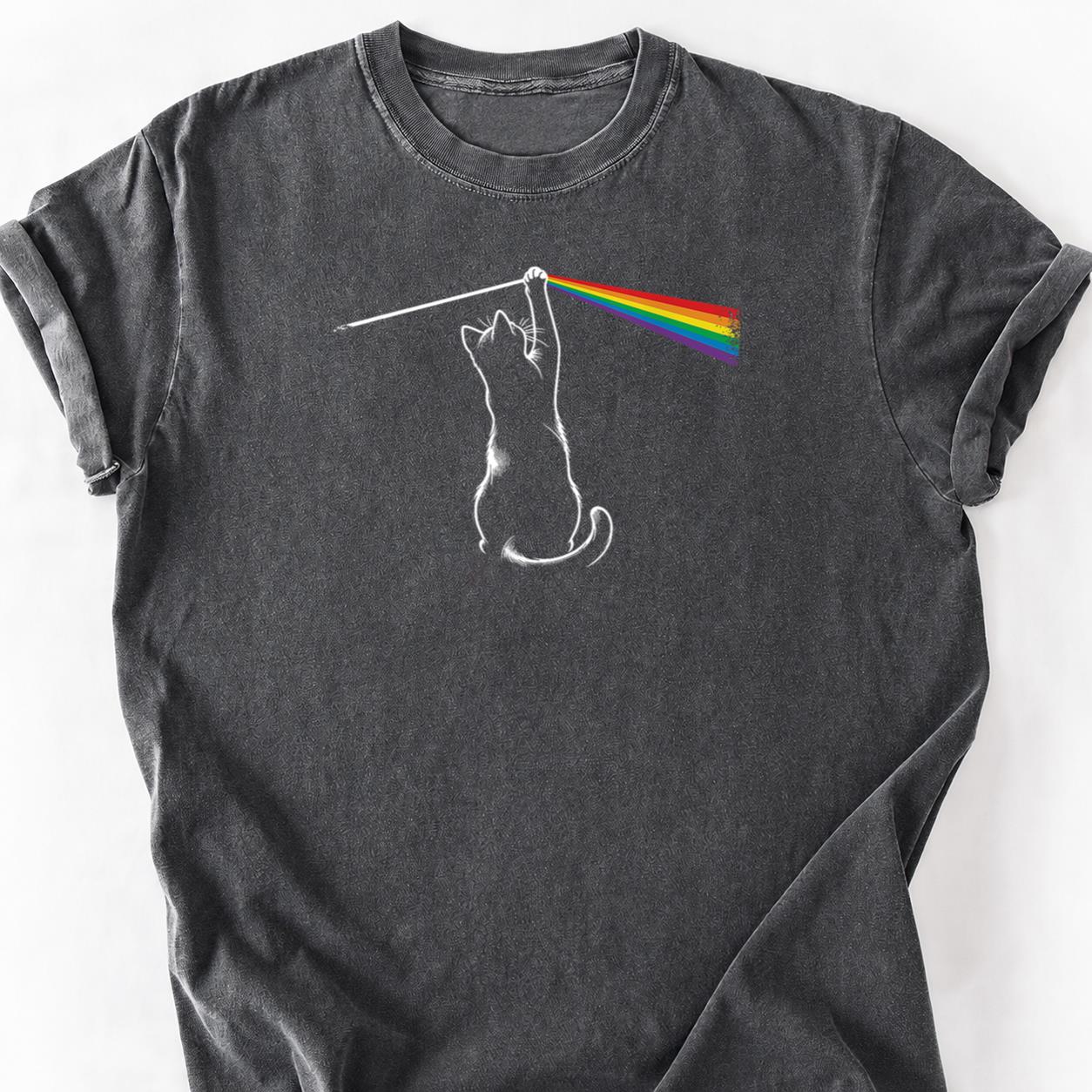 Cat Dark Side Of Moon Rainbow Tee