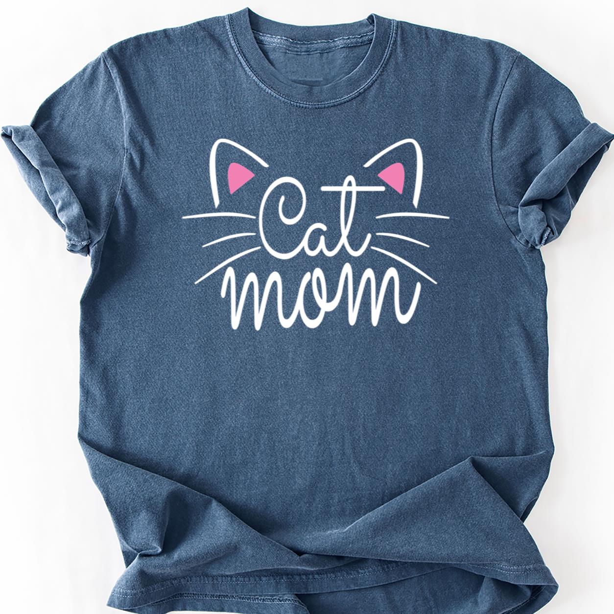 Cat Mom Pink Ears Minimal Tee