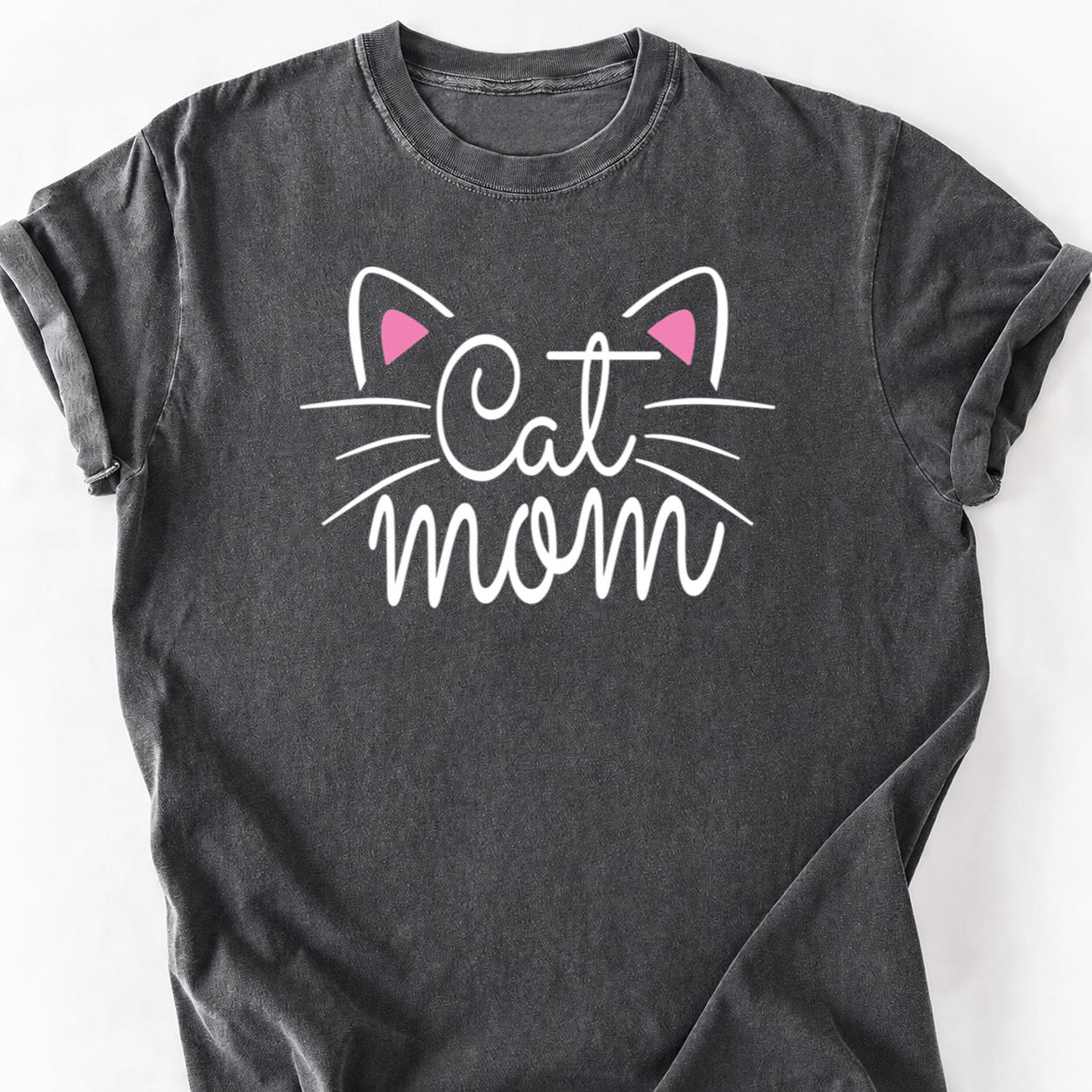 Cat Mom Pink Ears Minimal Tee