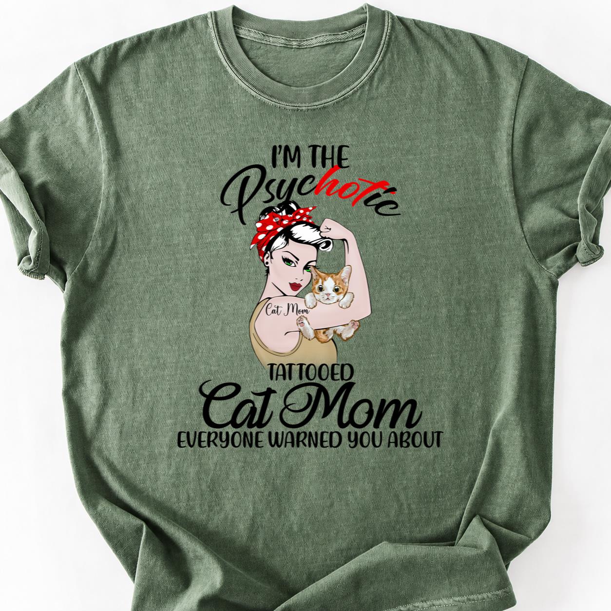 Cat Mom Strong Rosie Tattoo Tee