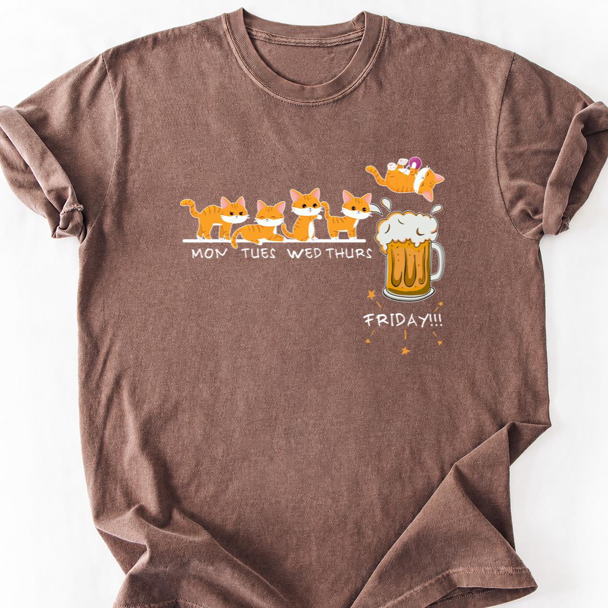 Cat Mon Thru Friday Beer Day Tee