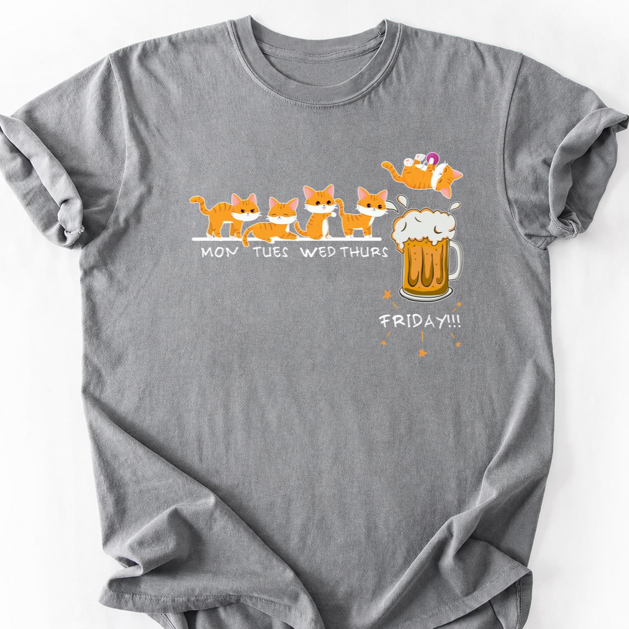 Cat Mon Thru Friday Beer Day Tee