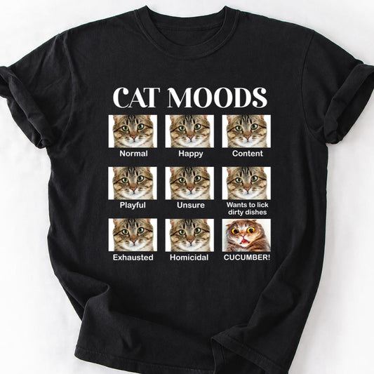 Cat Moods Chart Homicidal Cucumber Tee