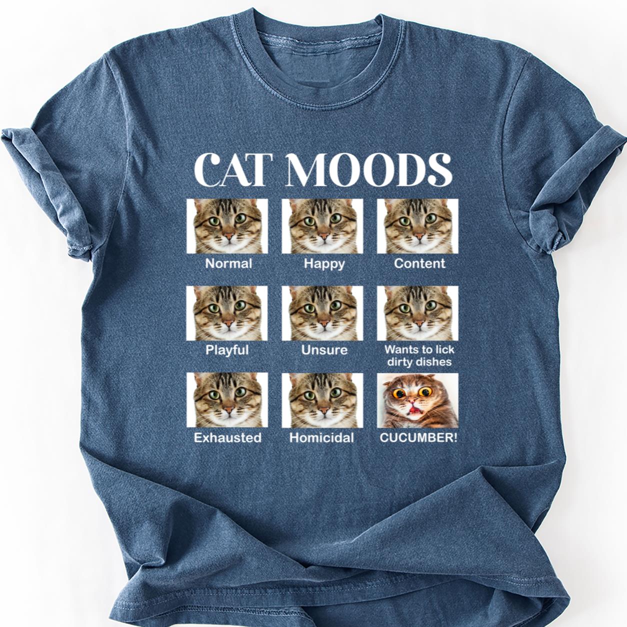 Cat Moods Chart Homicidal Cucumber Tee