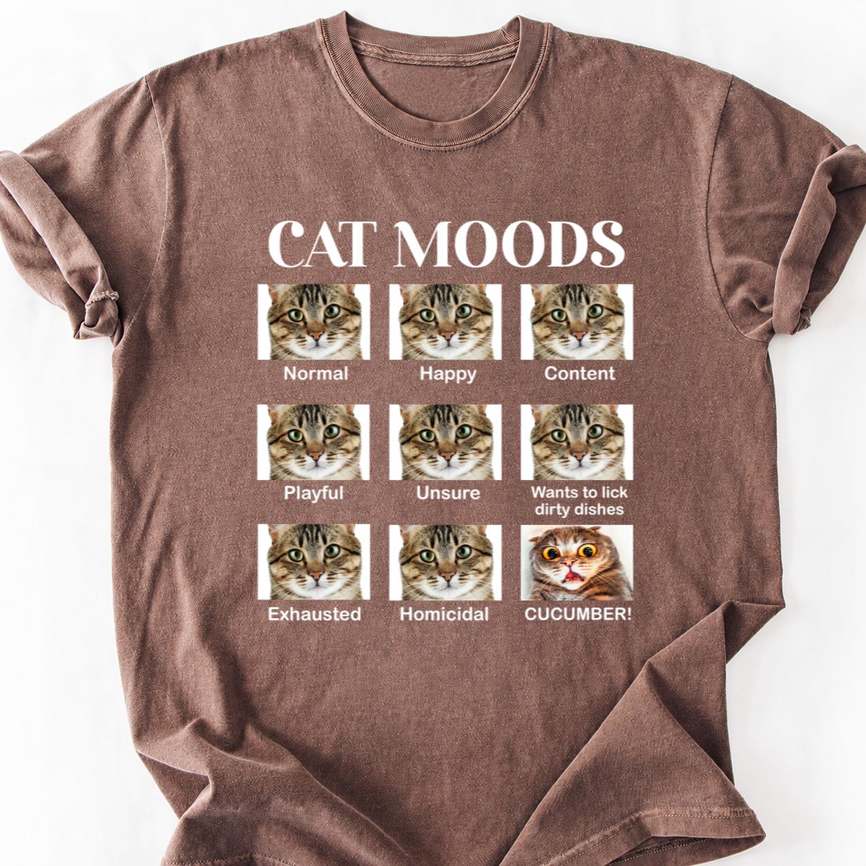 Cat Moods Chart Homicidal Cucumber Tee