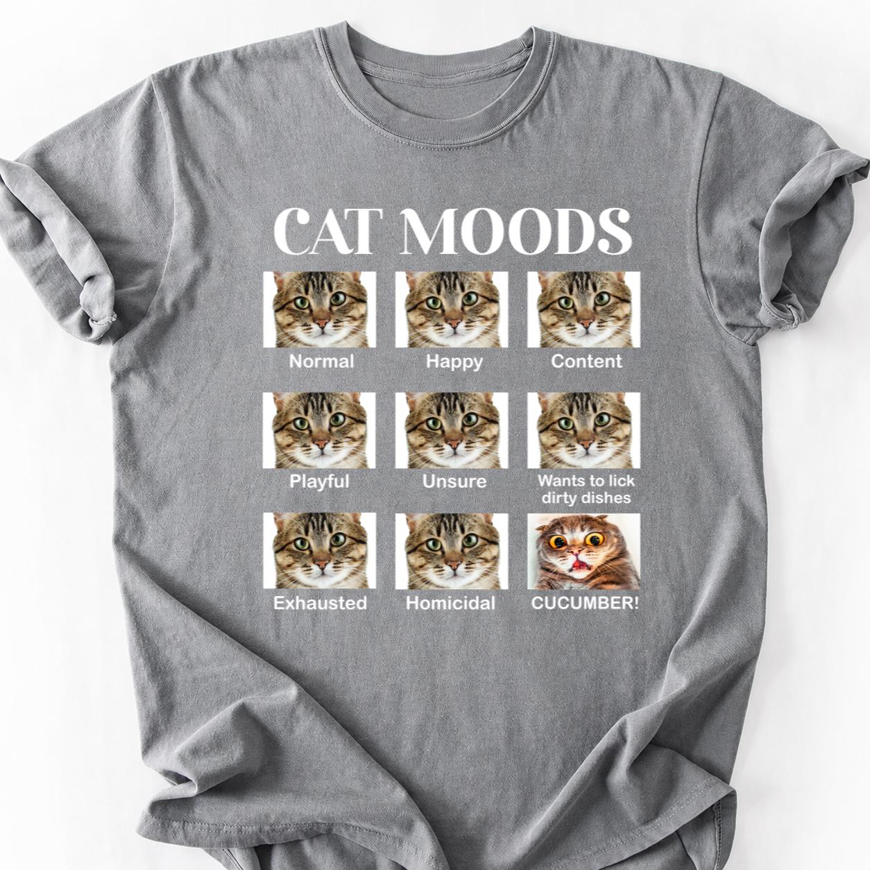 Cat Moods Chart Homicidal Cucumber Tee