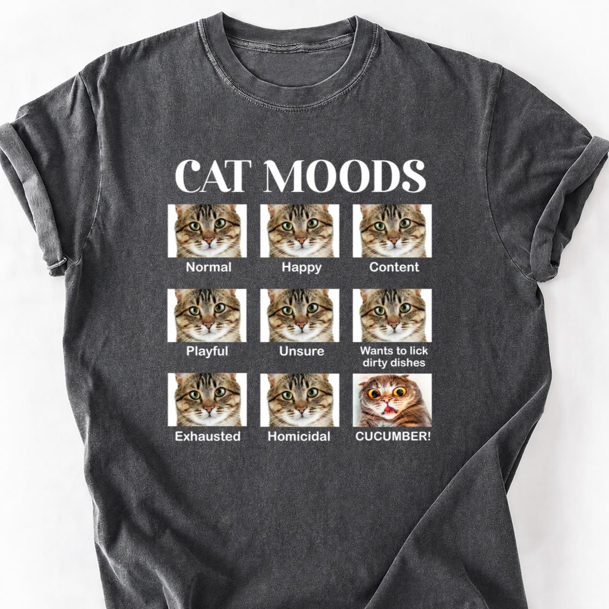 Cat Moods Chart Homicidal Cucumber Tee