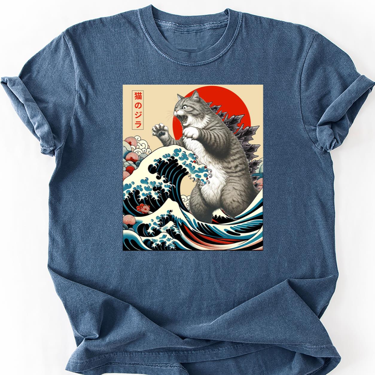 Catzilla Great Wave Hokusai Tee