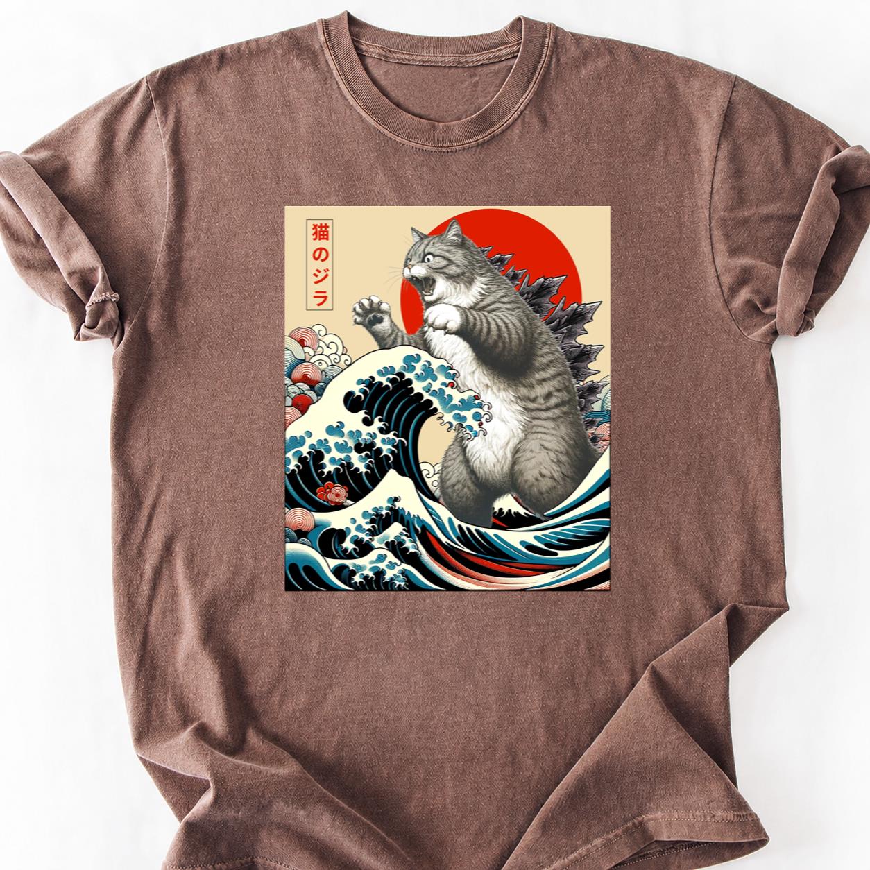 Catzilla Great Wave Hokusai Tee