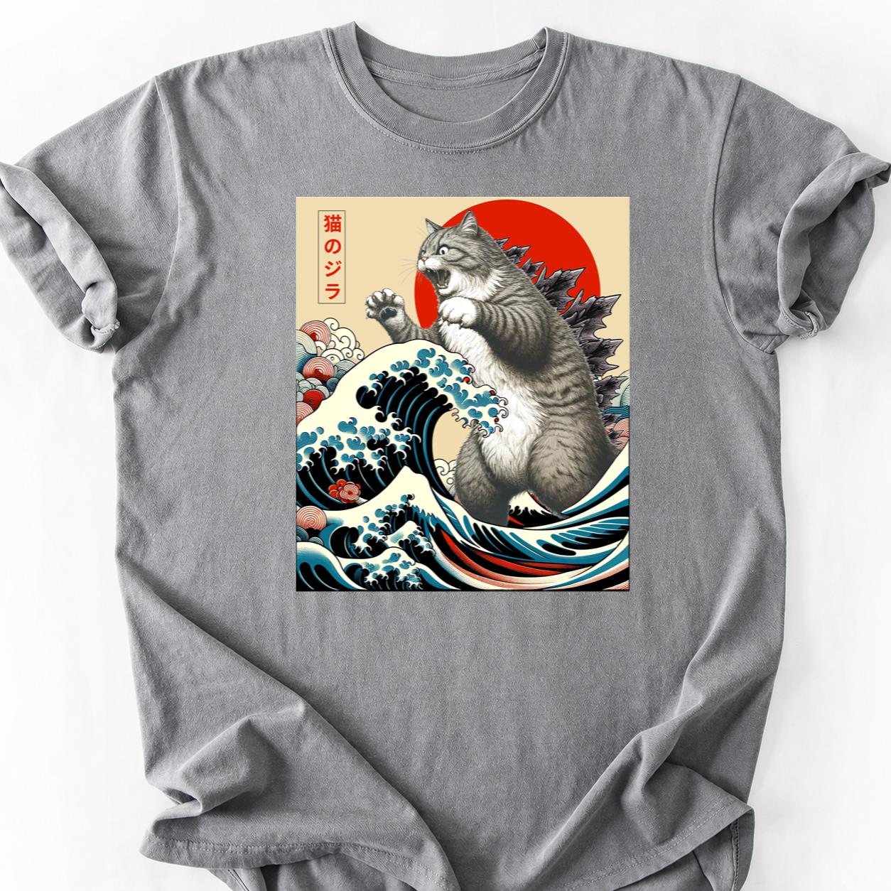Catzilla Great Wave Hokusai Tee