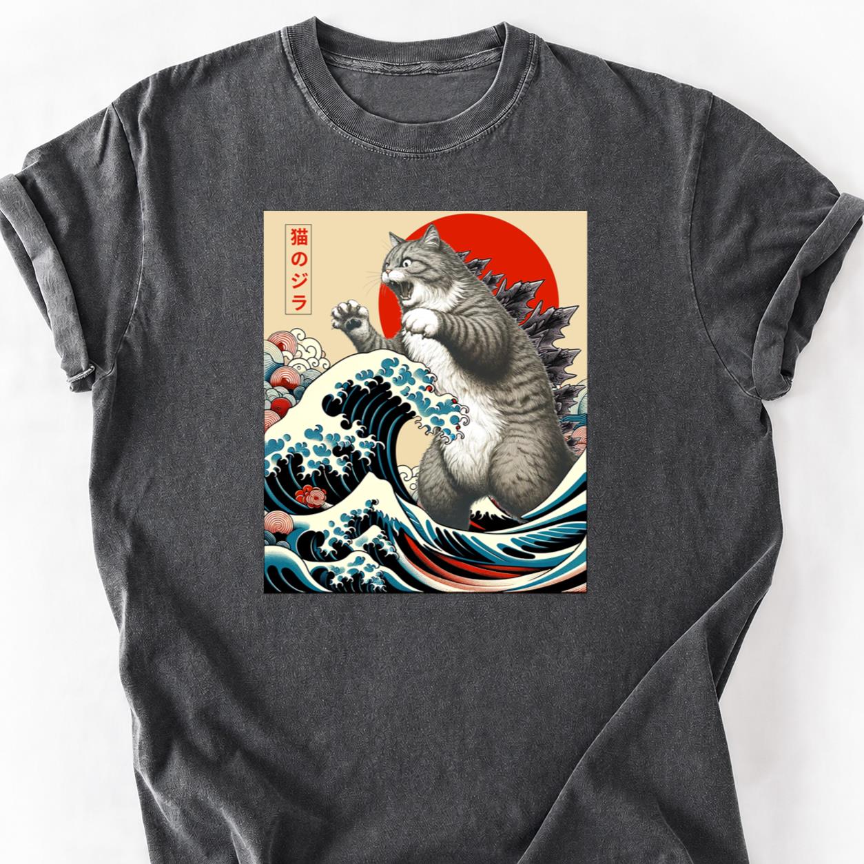 Catzilla Great Wave Hokusai Tee