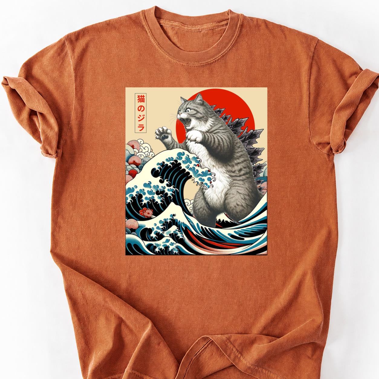 Catzilla Great Wave Hokusai Tee
