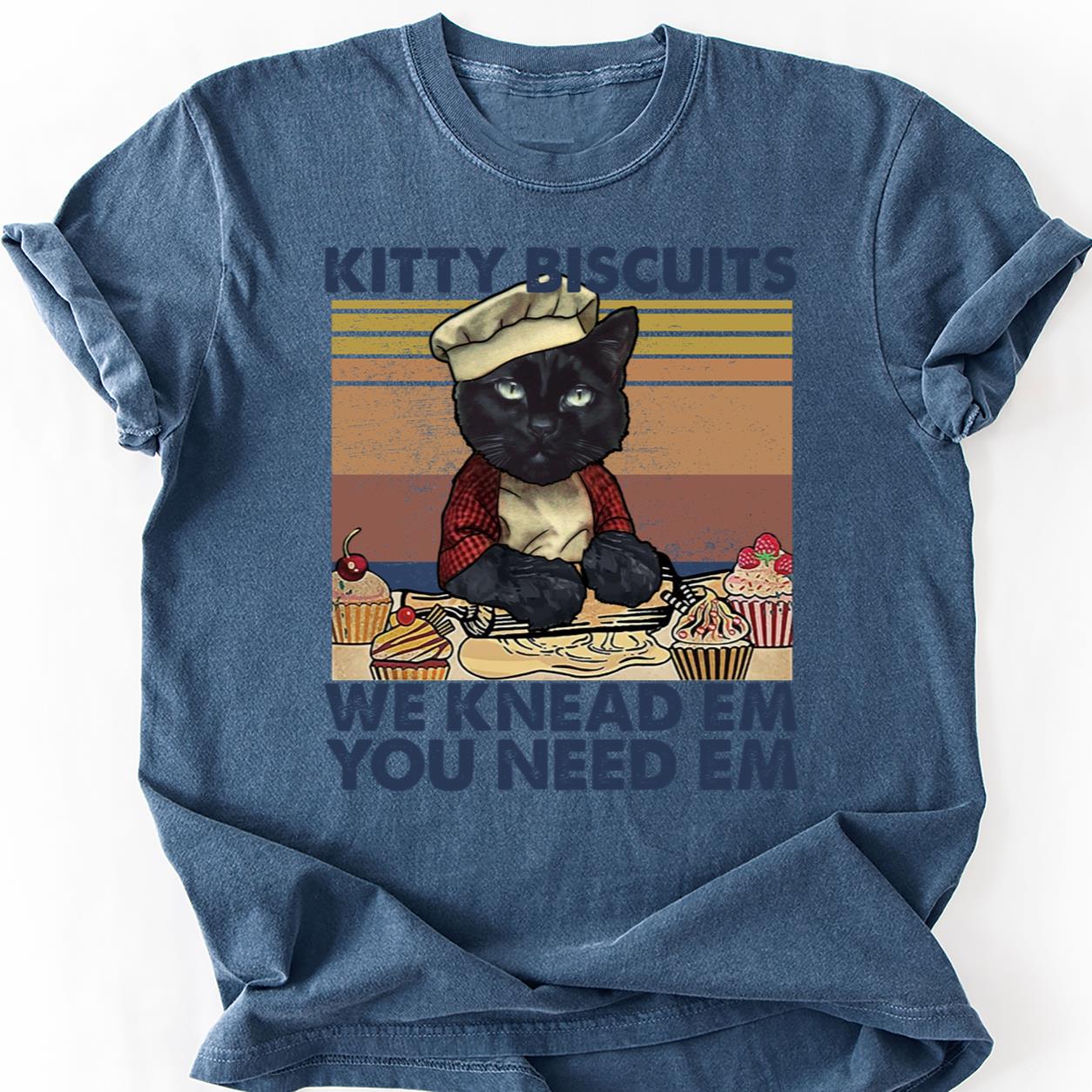 Chef Cat Bakes Cupcakes Retro Tee