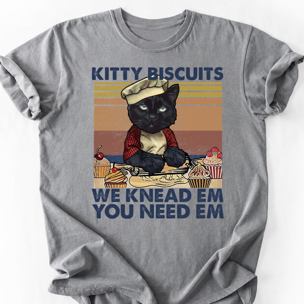 Chef Cat Bakes Cupcakes Retro Tee