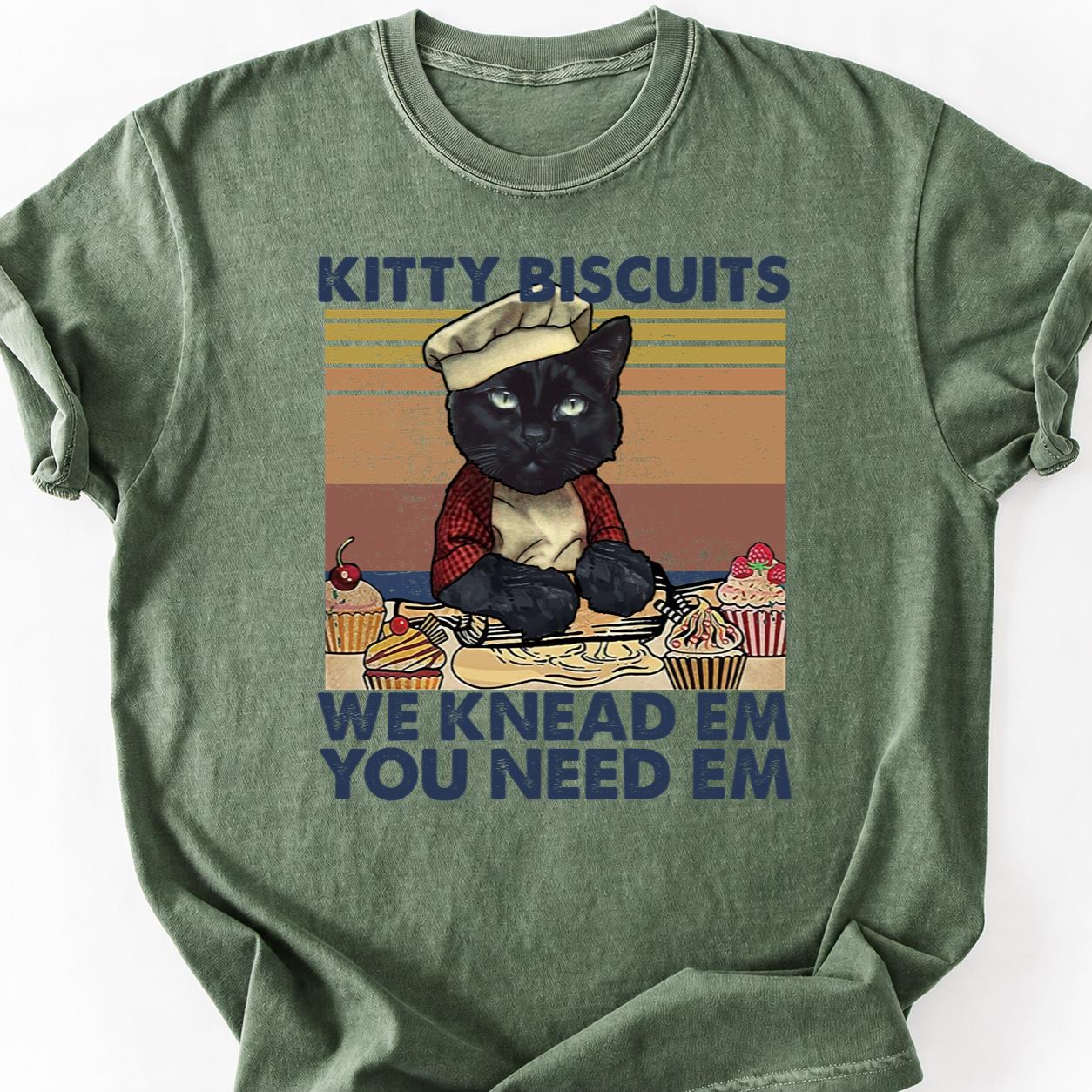 Chef Cat Bakes Cupcakes Retro Tee