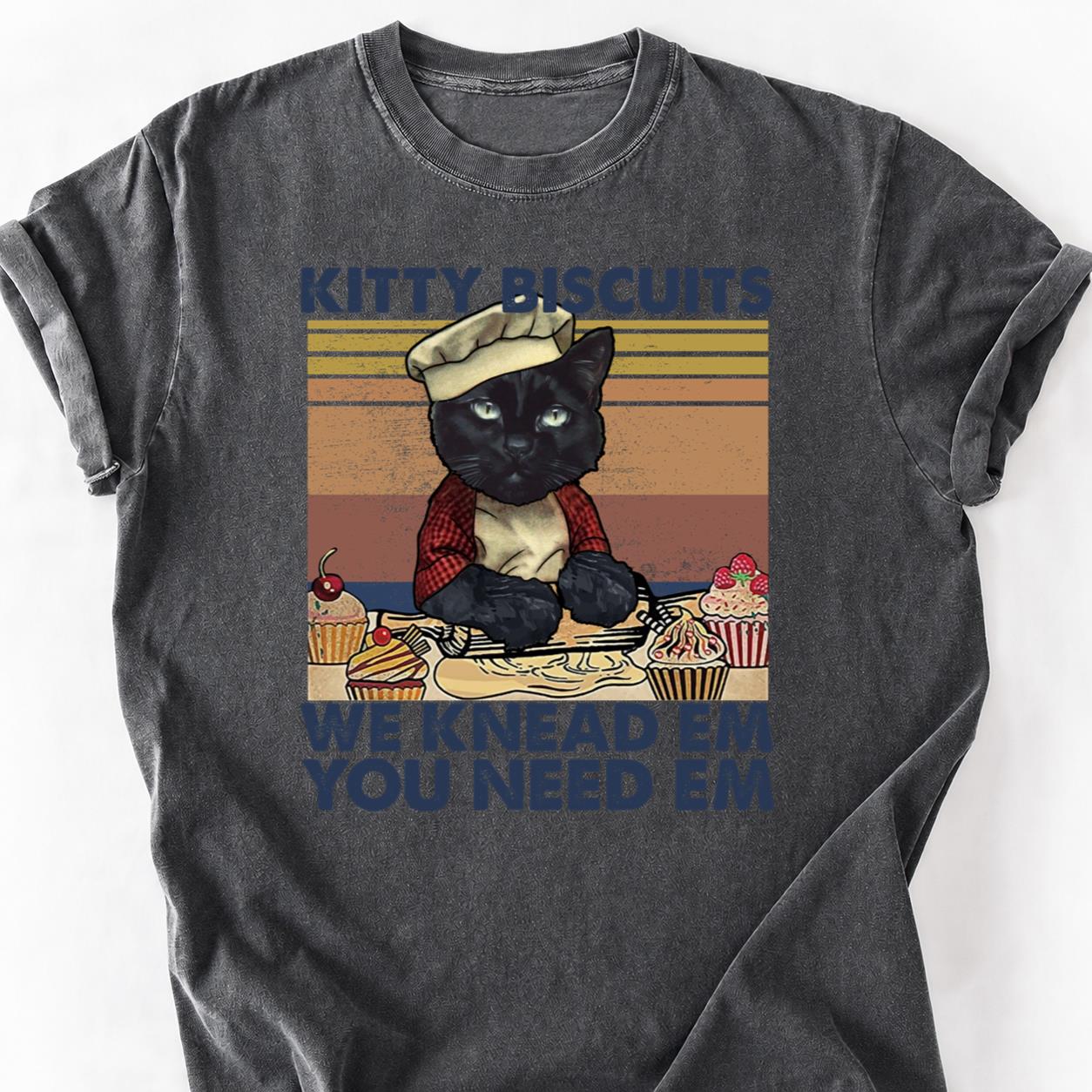 Chef Cat Bakes Cupcakes Retro Tee