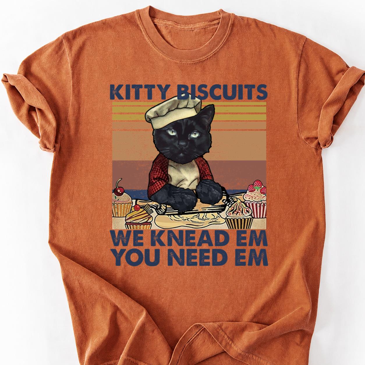 Chef Cat Bakes Cupcakes Retro Tee