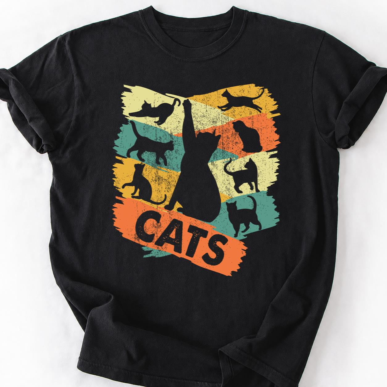 Colorful Cat Splash Art Tee