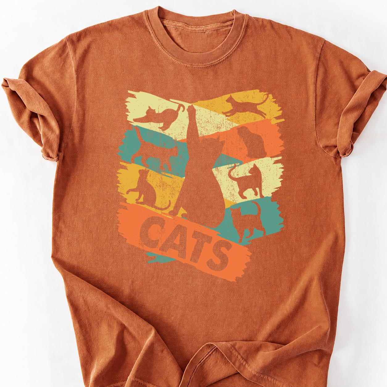 Colorful Cat Splash Art Tee