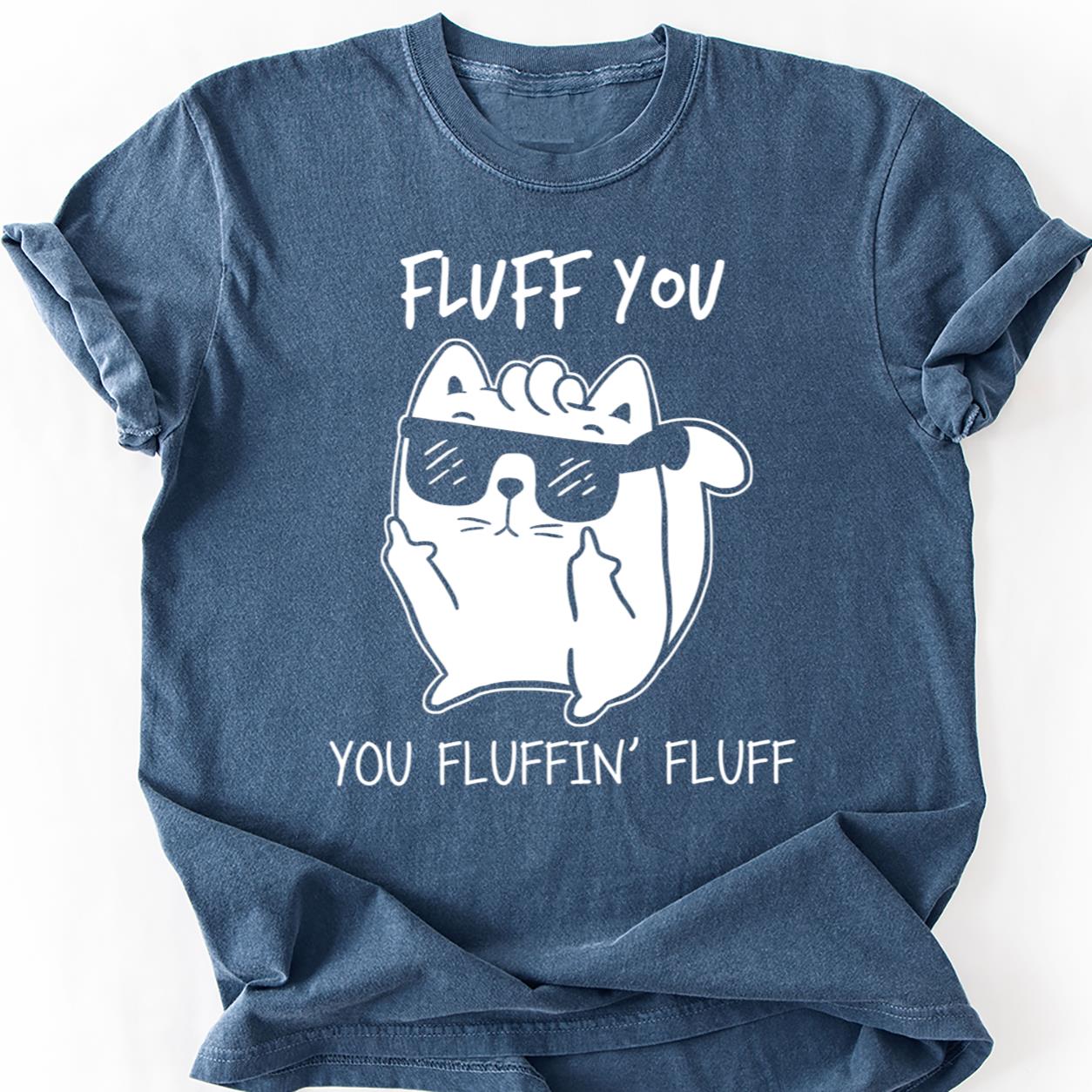 Fluff You White Cat Shades Tee
