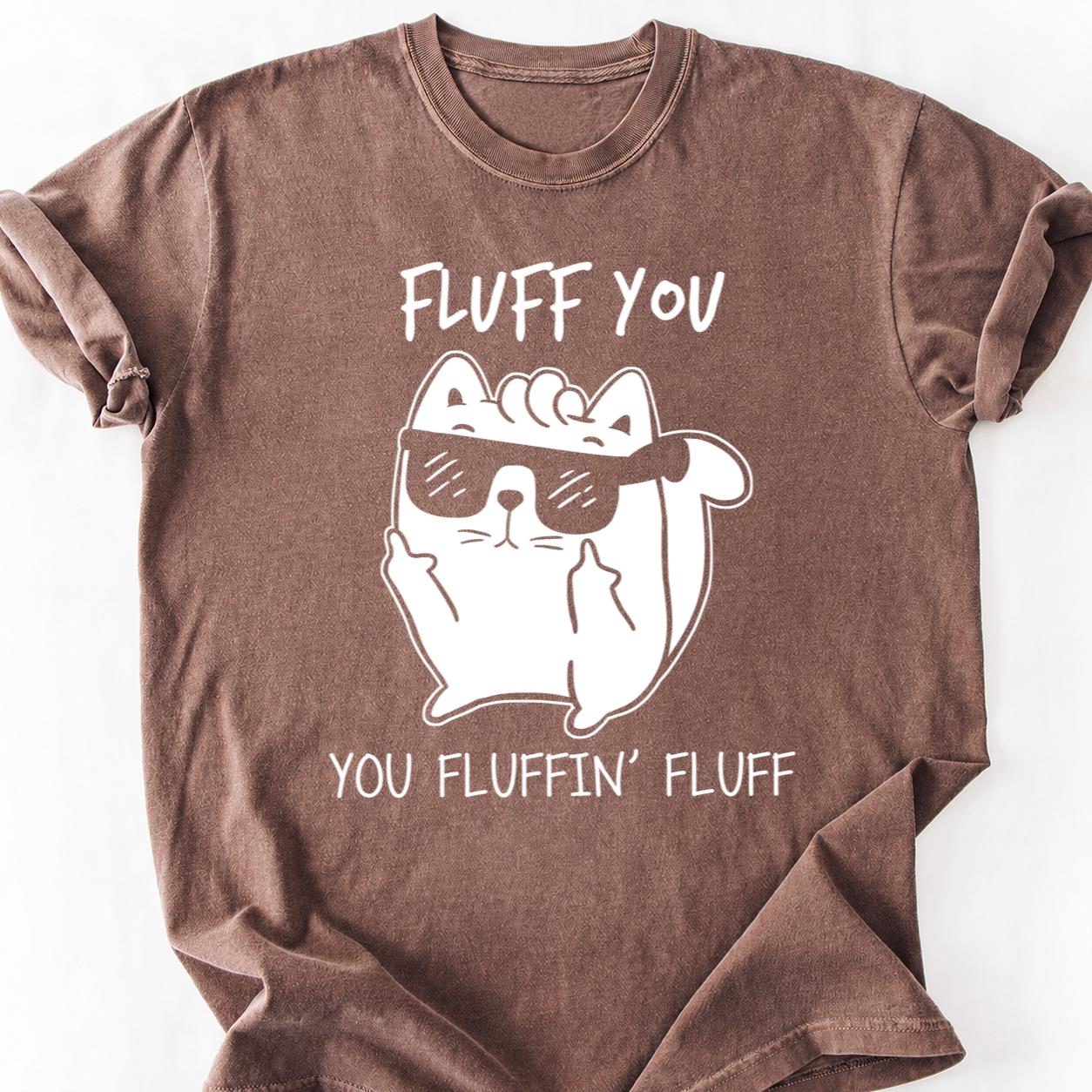 Fluff You White Cat Shades Tee