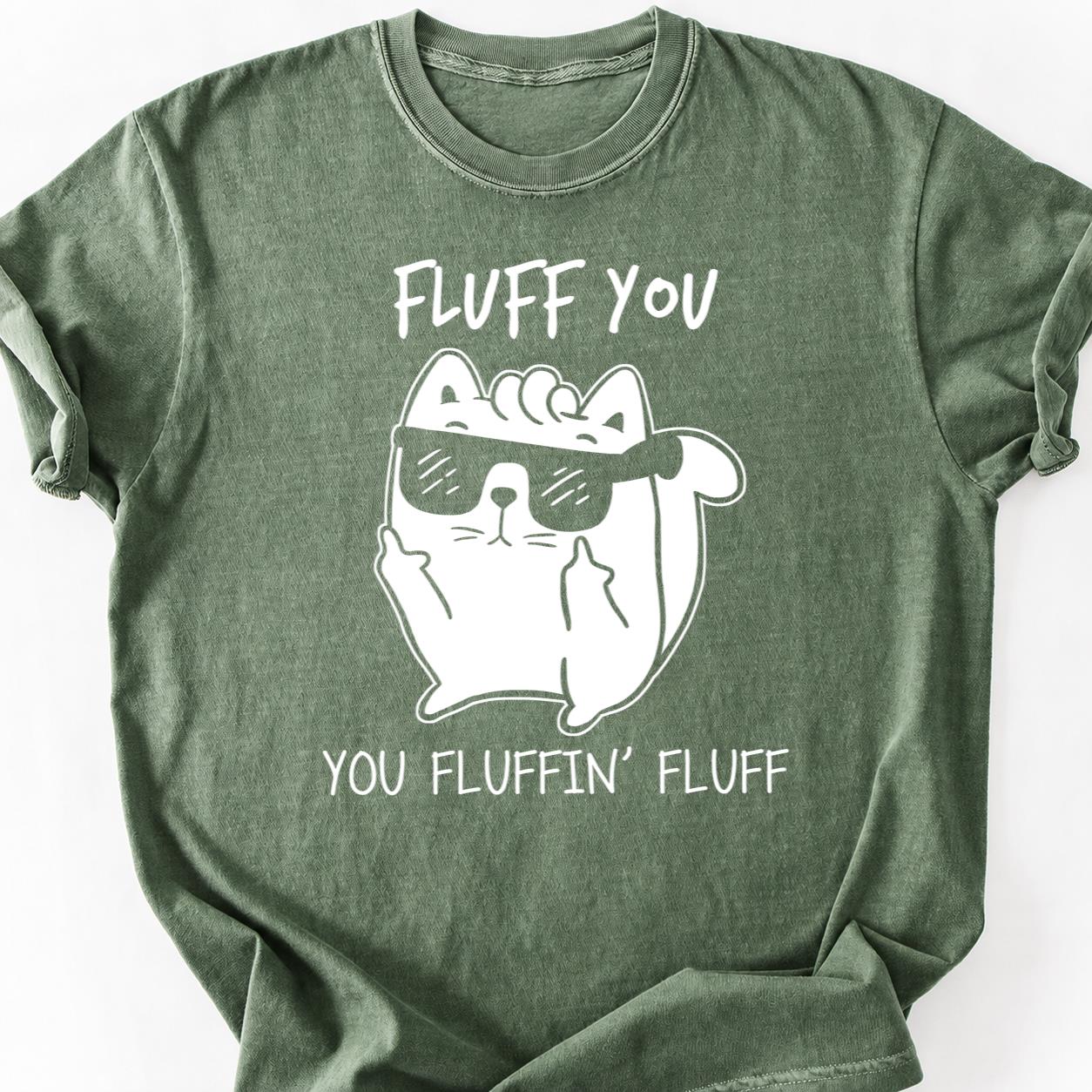 Fluff You White Cat Shades Tee