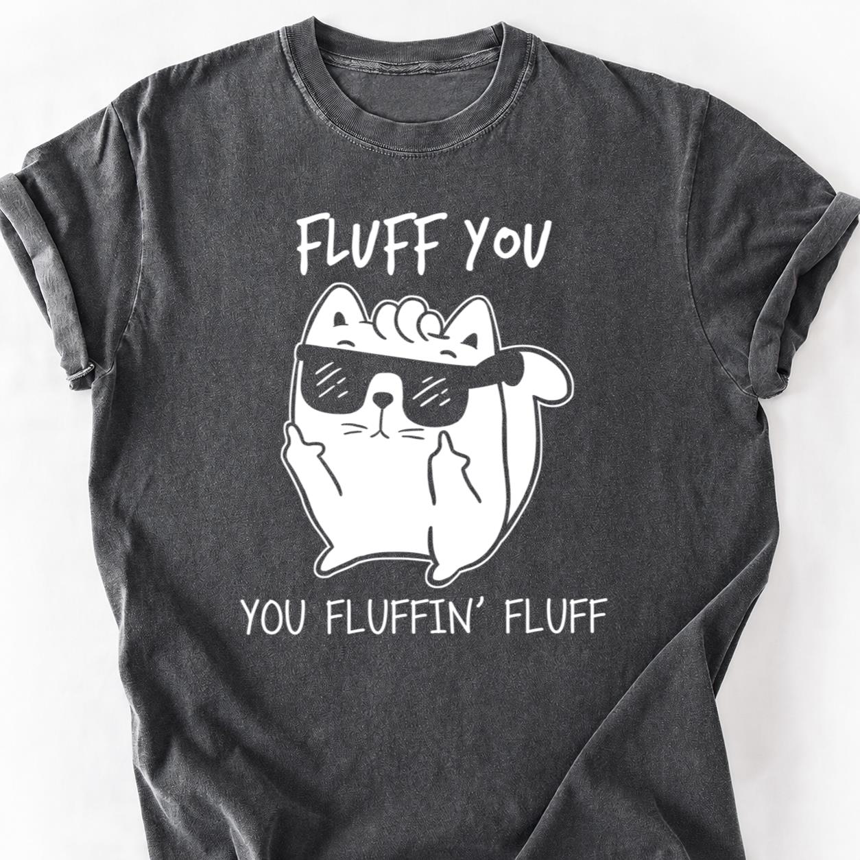 Fluff You White Cat Shades Tee
